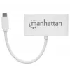 Manhattan USB-C dokas / šakotuvas, prievadai (x4): USB-A (x3) ir USB-C, 5 Gb/s (USB 3.2 Gen1, dar vadinama USB 3.0), su maitinimo tiekimu (60 W) į USB-C prievadą (pastaba: reikia papildomo USB-C sieninio įkroviklio ir USB-C kabelio), universalus visiems įrenginiams, „SuperSpeed USB“, 3 metų garantija