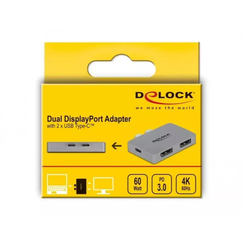 Dual DisplayPort adapteris DeLOCK 64001, skirtas MacBook