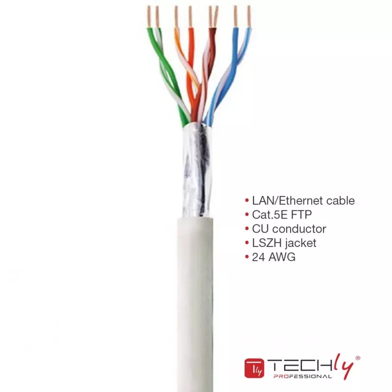 Techly ITP-C5F-305-RIS tinklo kabelis Pilkas 305 m Cat5e F/UTP (FTP)