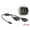 Serijinis kabelis DeLOCK 90494 USB Type-C RS-232 DB9 Juodas 0,35 m
