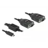 Serijinis kabelis DeLOCK 90494 USB Type-C RS-232 DB9 Juodas 0,35 m