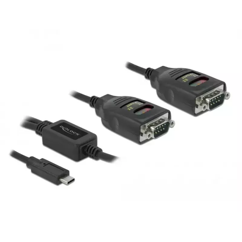 Serijinis kabelis DeLOCK 90494 USB Type-C RS-232 DB9 Juodas 0,35 m