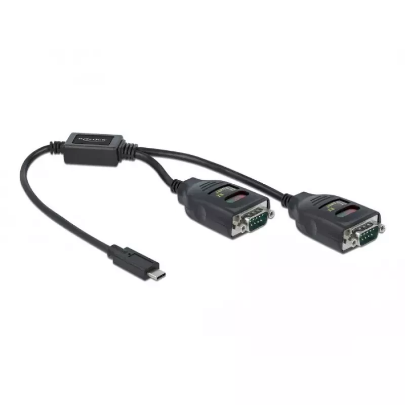 Serijinis kabelis DeLOCK 90494 USB Type-C RS-232 DB9 Juodas 0,35 m