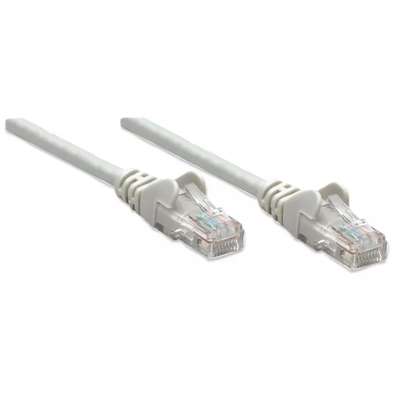 Intellinet tinklo kabelis, Cat6, 15 m, pilkas, CCA, U/UTP, PVC, RJ45, auksuoti kontaktai, be užkabinimų, su apsauginiu gaubteliu, garantija visam laikui