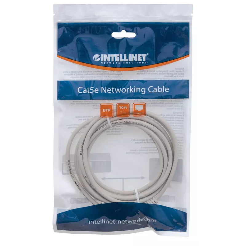 Intellinet tinklo kabelis, Cat6, 15 m, pilkas, CCA, U/UTP, PVC, RJ45, auksuoti kontaktai, be užkabinimų, su apsauginiu gaubteliu, garantija visam laikui