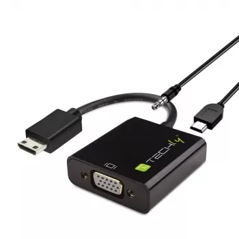 Techly keitiklis HDMI Mini C į VGA IDATA HDMI-VGA4, VGA (D-Sub), HDMI Type C (Mini), vyriška, moteriška, 1920 x 1080 pikselių, 1080p, 720p, 480p
