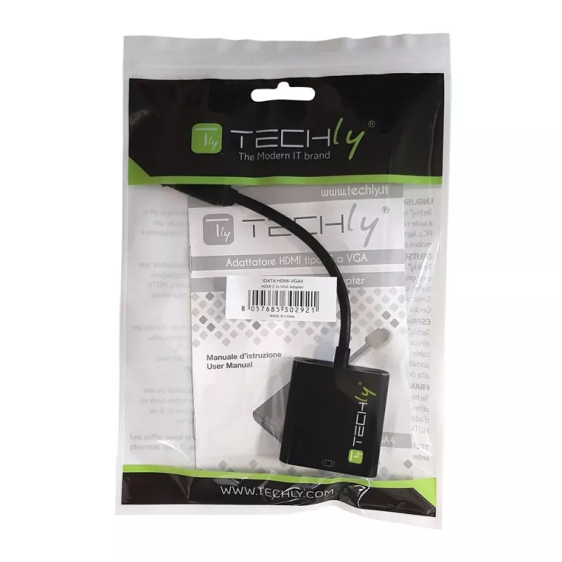 Techly keitiklis HDMI Mini C į VGA IDATA HDMI-VGA4, VGA (D-Sub), HDMI Type C (Mini), vyriška, moteriška, 1920 x 1080 pikselių, 1080p, 720p, 480p