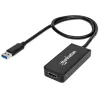 Manhattan USB-A į HDMI adapterio kabelis, 60 cm, kištukas į lizdą, 5 Gbps (USB 3.2 Gen1, dar žinomas kaip USB 3.0), 2560x1440 @ 32 bitų spalvos, Full HD vaizdas 1080p@16:9, juodas, lizdinė pakuotė