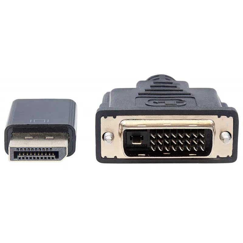 Manhattan DisplayPort 1.2a į DVI-D 24+1 kabelis, 1080p@60Hz, 3m, kištukas-kištukas, pasyvus, suderinamas su DVD-D, juodas, trejų metų garantija, atitinka DP2DVIMM10.