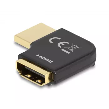 DeLOCK HDMI adapteris, iš tėvo į motiną, 90° stačiu kampu, 8K 60 Hz, metalinis