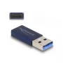 DeLOCK USB adapteris USB Type-A kištukas į USB Type-C lizdą 10 Gbps mėlynas