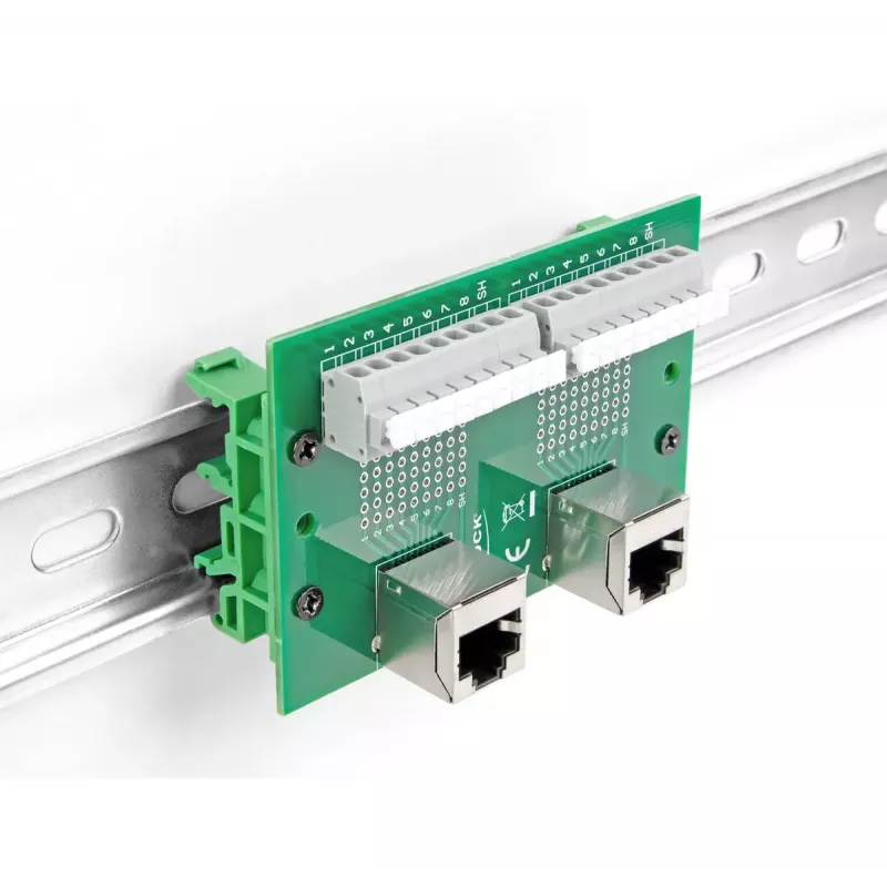 Gnybtų blokas DELOCK 66995 — žalia/pilka, 60×91×18 mm