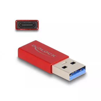 DeLOCK USB adapteris USB Type-A (vyriška) į USB Type-C (moteriška) raudonas 10 Gbps