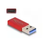 DeLOCK USB adapteris USB Type-A (vyriška) į USB Type-C (moteriška) raudonas 10 Gbps