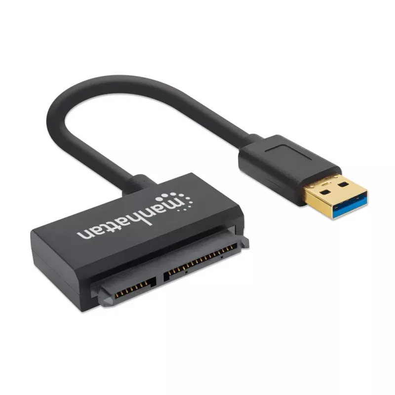 Manhattan USB-A prie SATA 2,5 col. adapterio kabelis, 42 cm, kištukas-kištukas, 5 Gbps (USB 3.2 Gen1, dar žinomas kaip USB 3.0), palaiko 48 bitų LBA, SuperSpeed USB, trejų metų garantija
