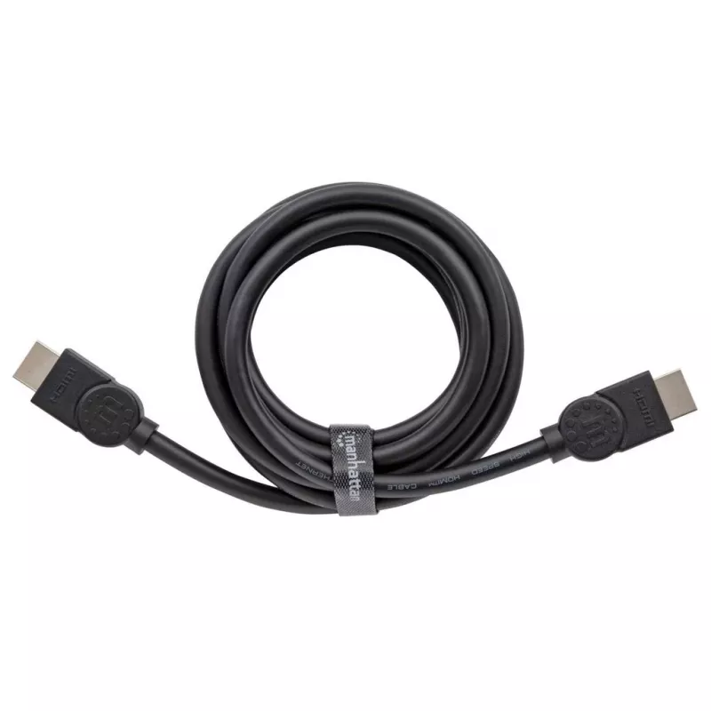 Manhattan HDMI 8K@60Hz laidas su Ethernet, 2 m, sertifikuotas, tinka visiems 8K, 4K ir 1080p/HD naudojimo būdams – atnaujinant dabar arba pasiruošus, kai prireiks, kištukas–kištukas, juodas, 4K@120Hz, garantija visam naudojimo laikui, itin didelė sparta