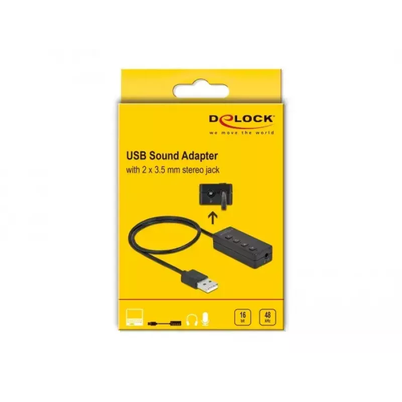 USB ausinių ir mikrofono adapteris DeLOCK 66731
