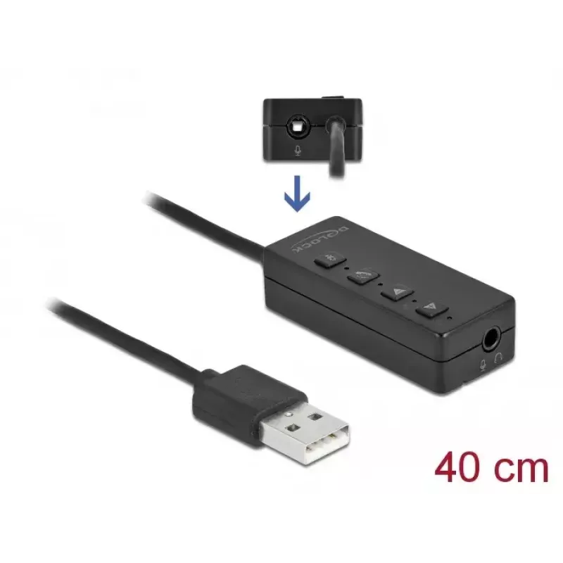 USB ausinių ir mikrofono adapteris DeLOCK 66731