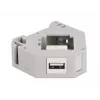 Keystone modulis DELOCK 87163 — USB A į USB A, pilkas/baltas, 60,1×59,4×21,6 mm