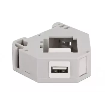 Keystone modulis DELOCK 87163 — USB A į USB A, pilkas/baltas, 60,1×59,4×21,6 mm