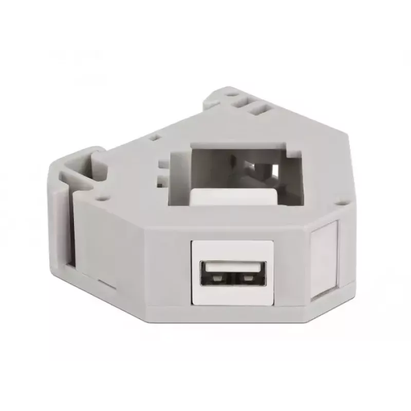 Keystone modulis DELOCK 87163 — USB A į USB A, pilkas/baltas, 60,1×59,4×21,6 mm