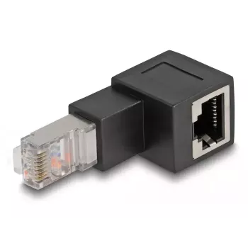 DeLOCK RJ45 kištuko į RJ45 lizdą adapteris Cat.6A 90° kampu žemyn