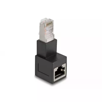 DeLOCK RJ45 kištuko į RJ45 lizdą adapteris Cat.6A 90° kampu žemyn