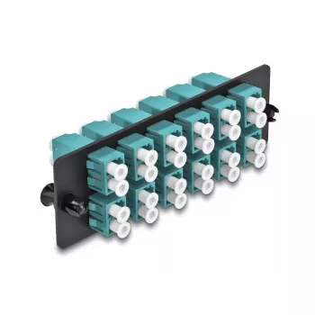 DeLOCK Šviesolaidinio adapterio skydelis LC Duplex OM4 12 prievadų Aqua