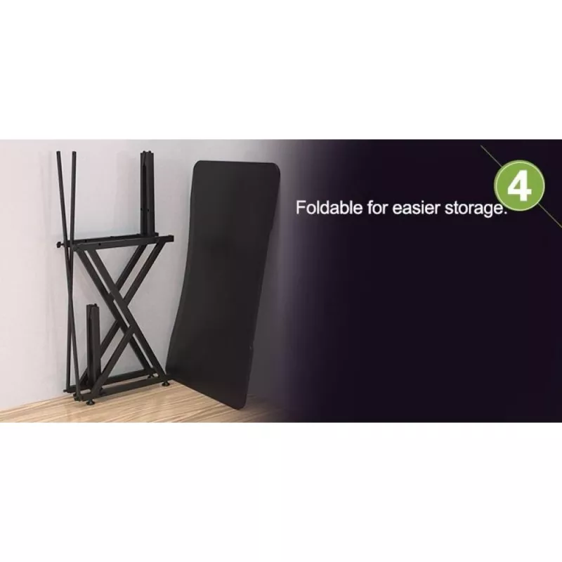Techly žaidimų stalas kompiuteriui su kampuotu ergonomišku kraštu, juodas