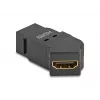 DeLOCK HDMI panel mount female to HDMI female 45° kampuotas 8K 60 Hz Juoda