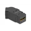DeLOCK HDMI panel mount female to HDMI female 45° kampuotas 8K 60 Hz Juoda