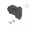 DeLOCK HDMI panel mount female to HDMI female 45° kampuotas 8K 60 Hz Juoda