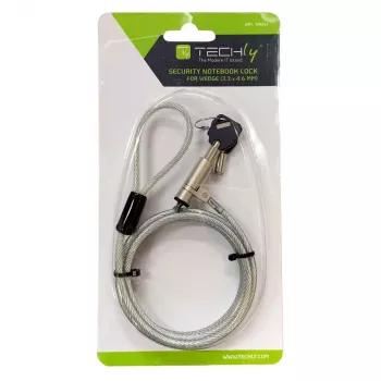 Techly Wedge-Lock apsaugos sistemos užraktas nešiojamam kompiuteriui, kabelis 1,8 m