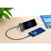 Manhattan išorinė baterija su integruota USB-C jungtimi, 5000 mAh, iki 20 W išėjimo galia, atlenkiama kojelė, skirta naudoti kaip telefono laikiklį įkrovimui, juoda, vienerių metų garantija