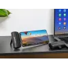 Manhattan išorinė baterija su integruota USB-C jungtimi, 5000 mAh, iki 20 W išėjimo galia, atlenkiama kojelė, skirta naudoti kaip telefono laikiklį įkrovimui, juoda, vienerių metų garantija