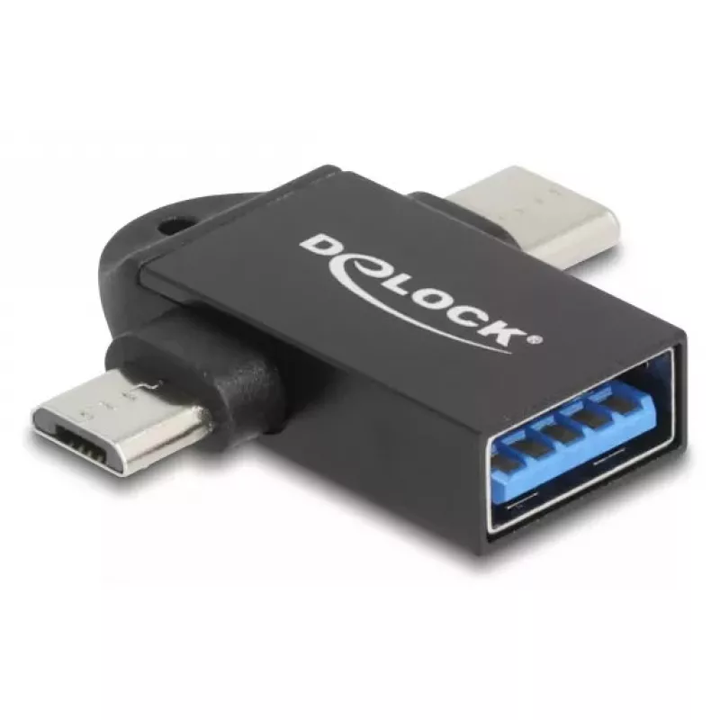 Kabelio lyties keitiklis DeLOCK 60739 USB Type-A USB Type-C USB Micro-B juodas