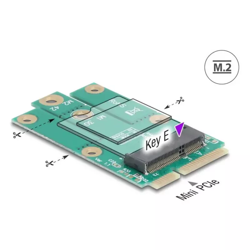 DeLOCK 64338 vidinis M.2 adapteris Mini PCI Express kištukas