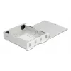 Fiber Optic Wall Box DELOCK 4× SC Simplex or LC Duplex adapters, metal housing, Pilka