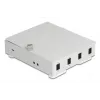 Fiber Optic Wall Box DELOCK 4× SC Simplex or LC Duplex adapters, metal housing, Pilka