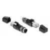 Adapter M12 D-coded 4-pin (male) to RJ45 plug, DELOCK 90831, gold-plated contacts, Juoda