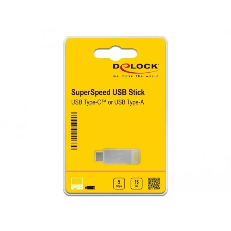 USB atmintukas DeLOCK 32 GB USB-C USB-A metalinis korpusas