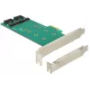 Adapter DeLOCK 2x 67-pin M.2 raktas B - 2x SATA 7-pin