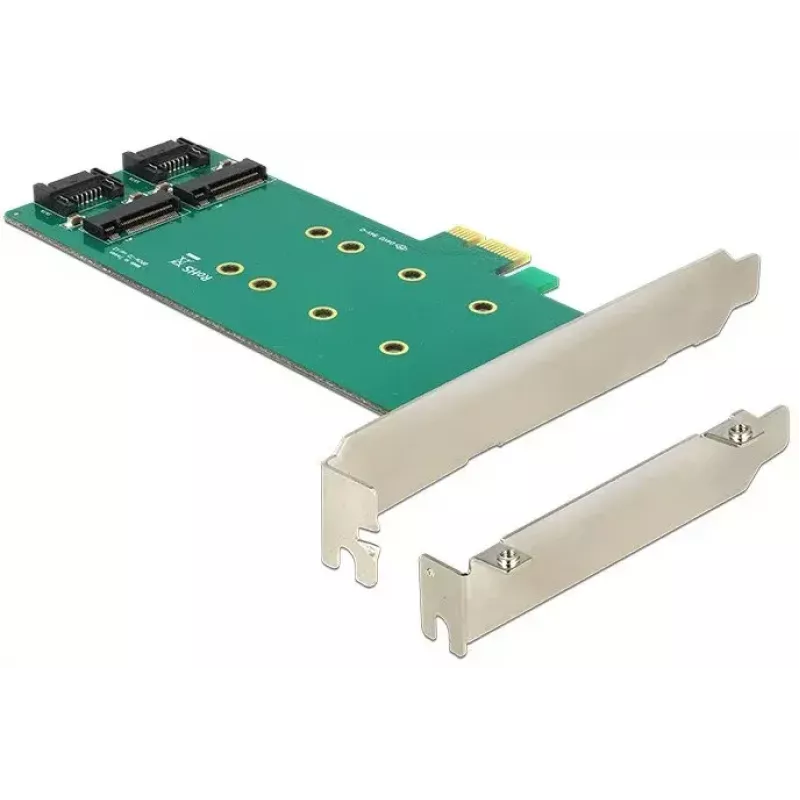 Adapter DeLOCK 2x 67-pin M.2 raktas B - 2x SATA 7-pin