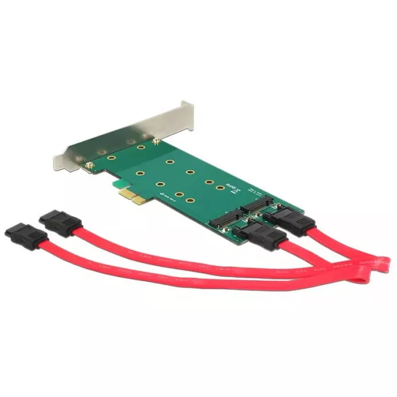 Adapter DeLOCK 2x 67-pin M.2 raktas B - 2x SATA 7-pin