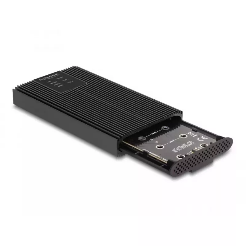 SSD dėklas DeLOCK 42022 išorinis dėklas USB 20 Gbps 2 x M.2 NVMe PCIe SSD