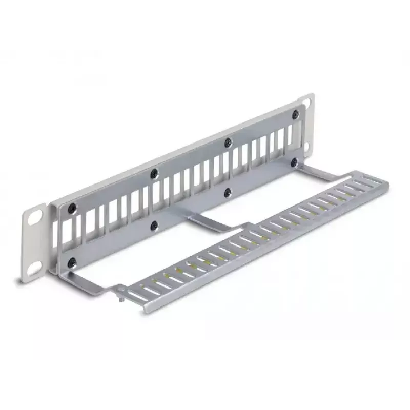 DeLOCK 10 inch Keystone Patch Panel 12 prievadų su įtempimo sumažinimu 1U pilkas