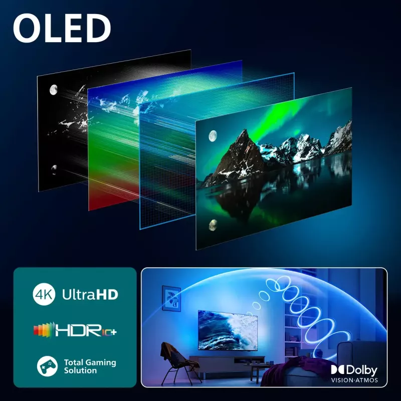 Televizorius Philips 77OLED760/12 77 col. 4K Ultra HD OLED 3840 x 2160