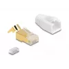 Tinklo kabelis DeLOCK RJ45 modulinis kištukas 25 vnt. rinkinys Cat.7 auksinis baltas