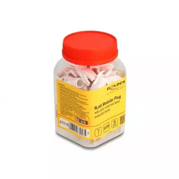 Tinklo kabelis DeLOCK RJ45 modulinis kištukas 25 vnt. rinkinys Cat.7 auksinis baltas