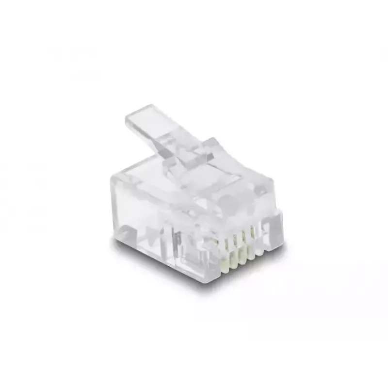 DeLOCK RJ11 modulinis kištukas 100 vnt. permatomas polikarbonatas